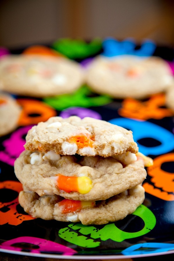 white chocolate chip candy corn cookies