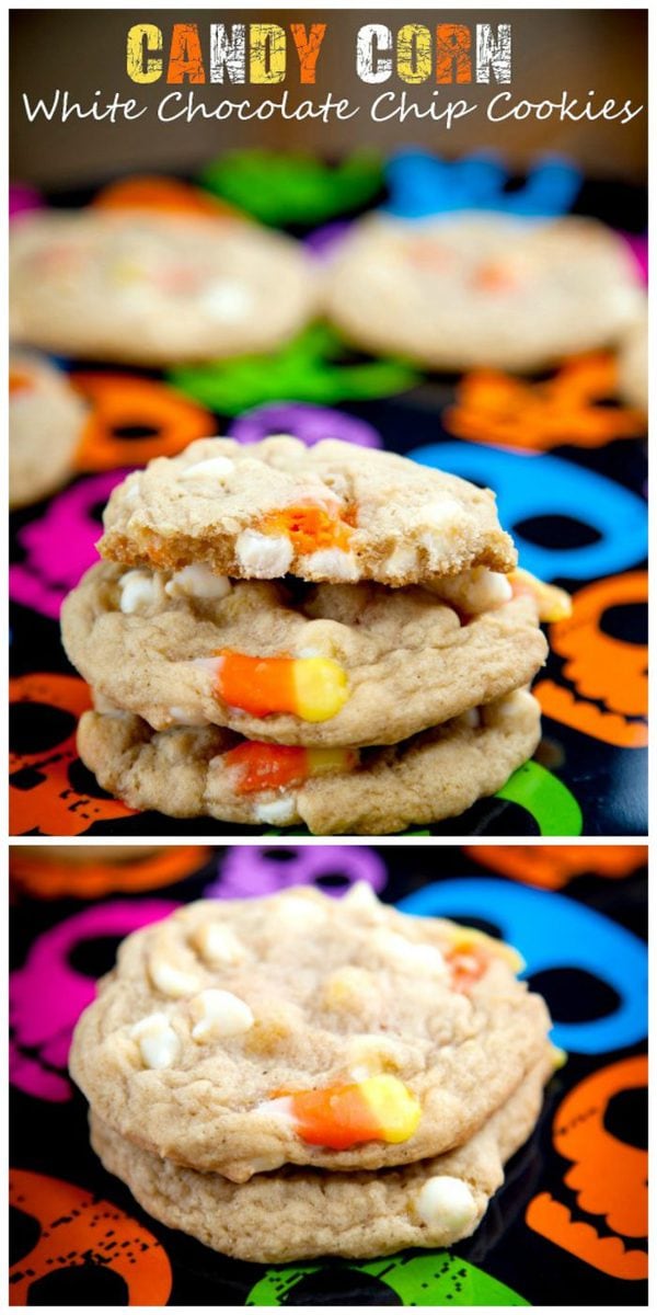 candy corn and white chocolate cookies