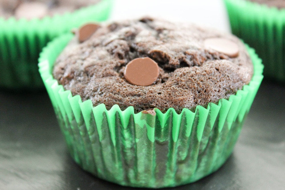 Chocolate Zucchini Muffins With Chocolate Chips