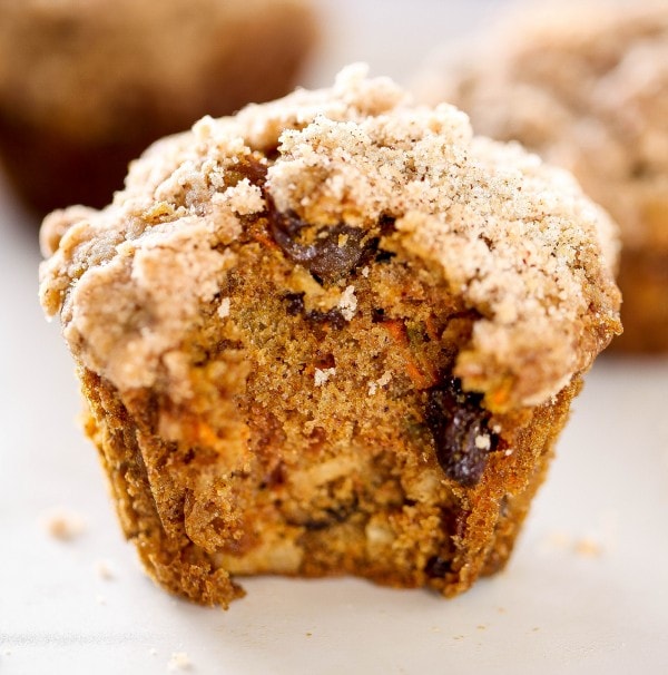 Morning Glory Muffins  with Streusel