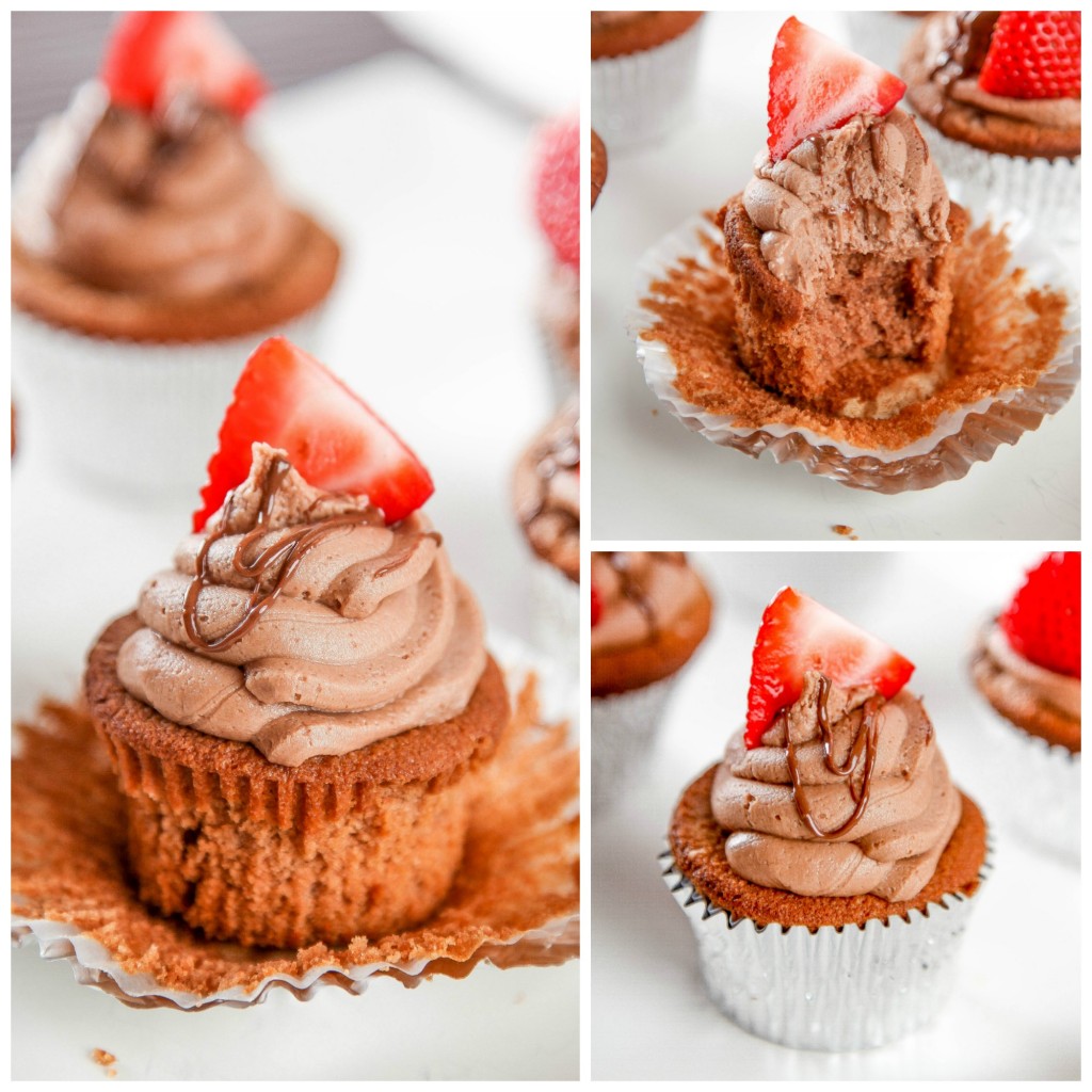 nutella cupcakes with nutella buttercream collage 1