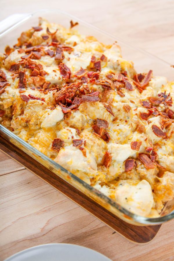 cracked out chicken tater tot casserole