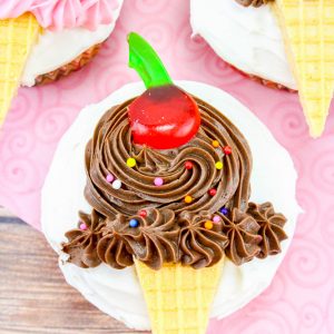 Ice Cream Cone Cupcakes With Chocolate Buttercream