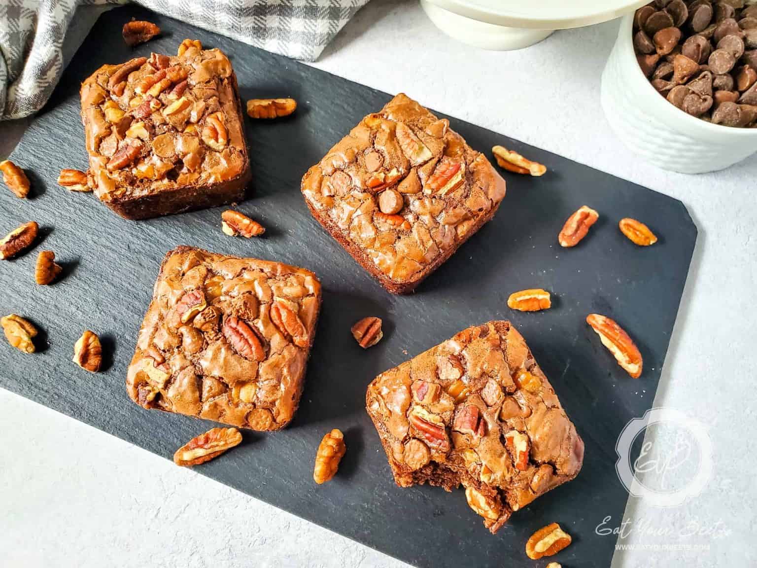 A display of Turtle Brownies.