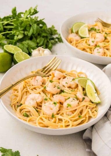 A display of Bang Bang Shrimp Pasta.
