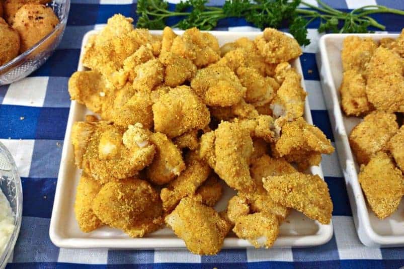 Homemade crispy air fryer catfish nuggets by dinners done quick.