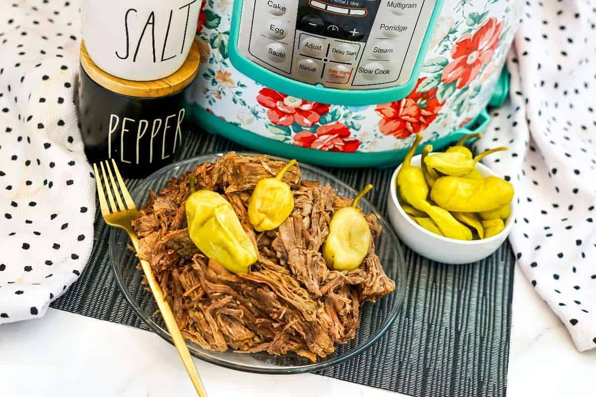 Top view of Instant Pot Mississippi Pot Roast.