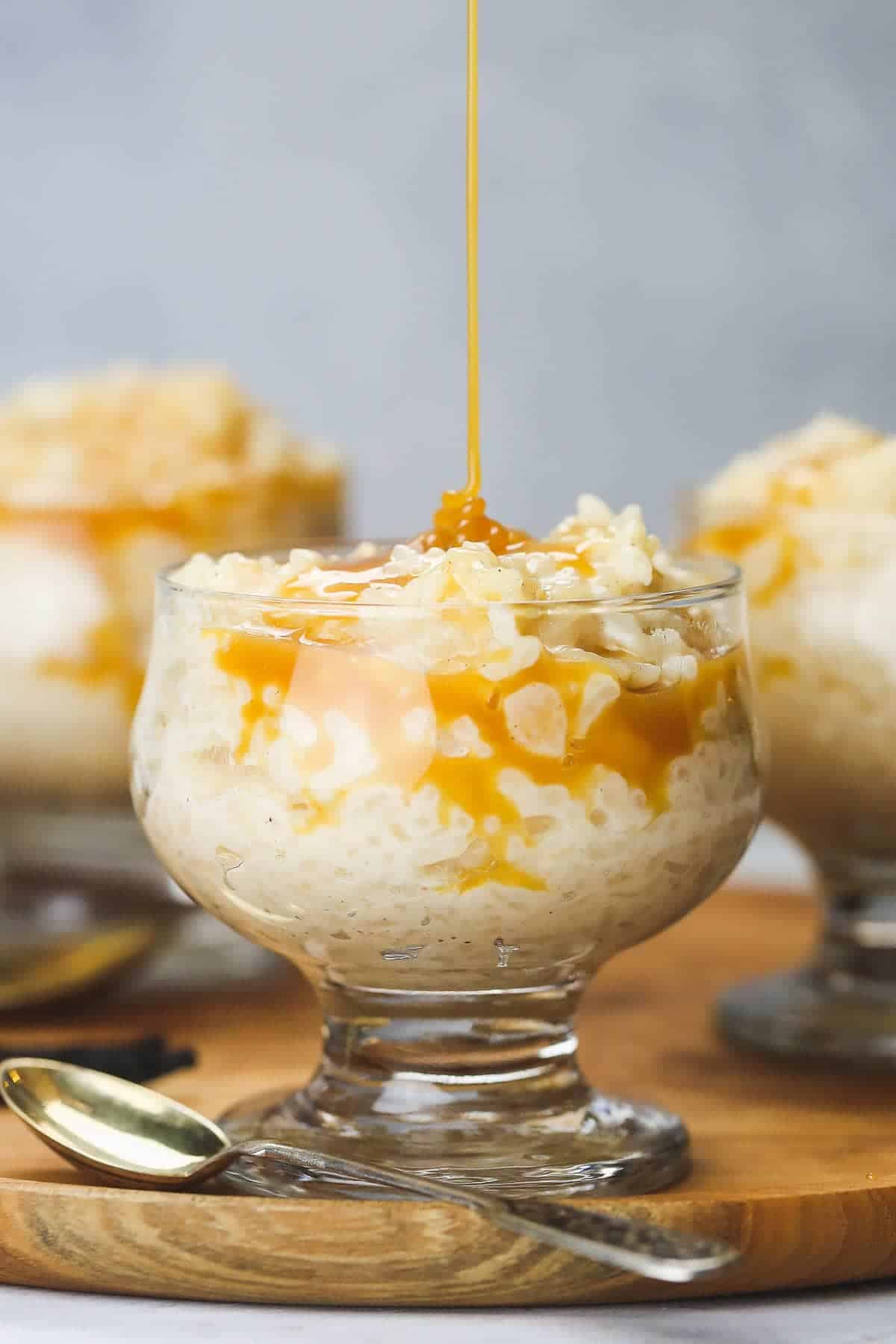 Close up of Instant Pot Rice Pudding.