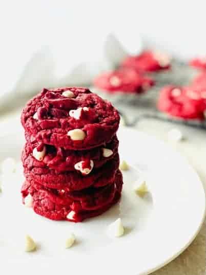 Duncan hines cake mix cookies in a stack.