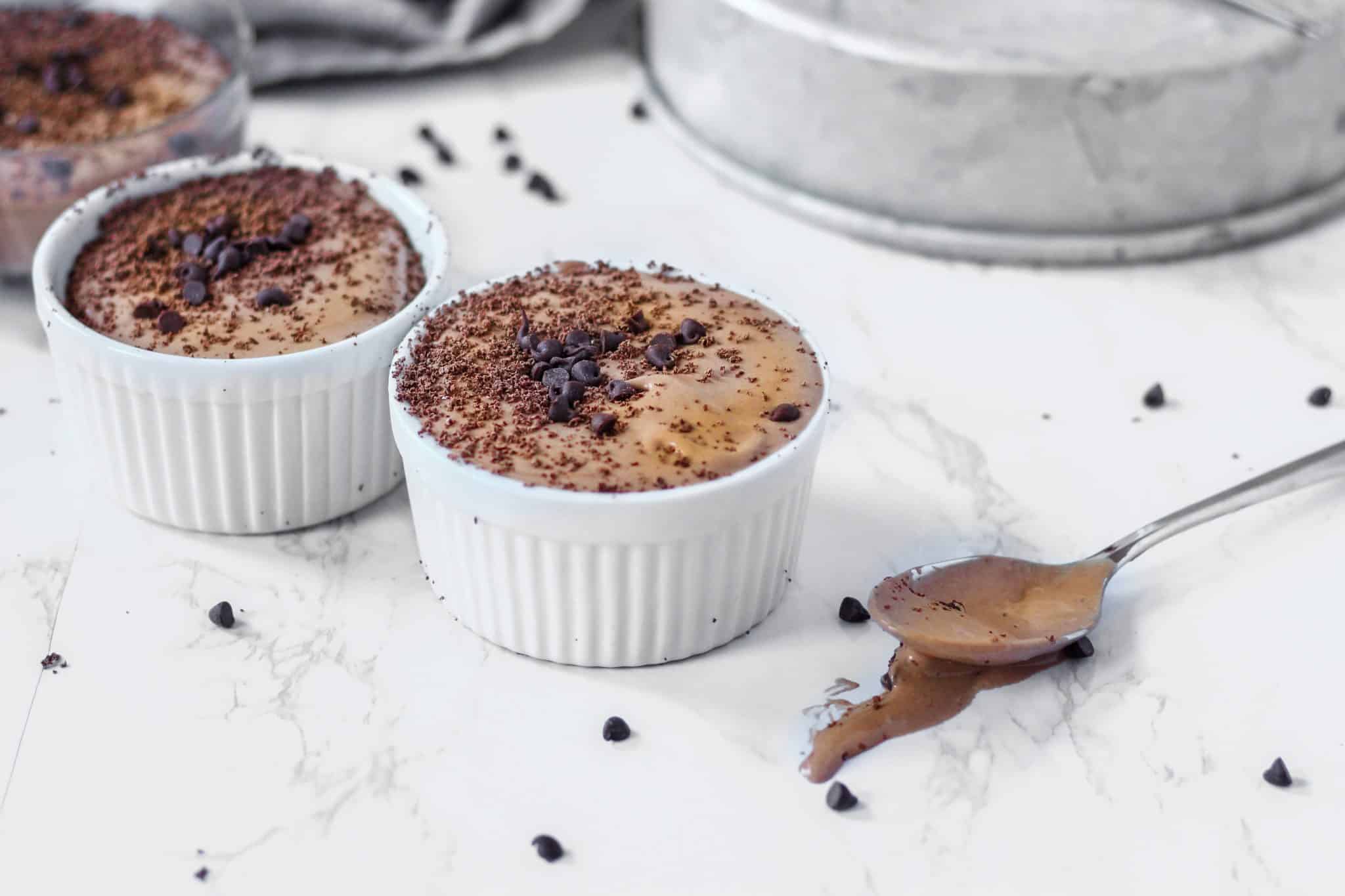 A display of Chocolate Mousse with Kahlua.
