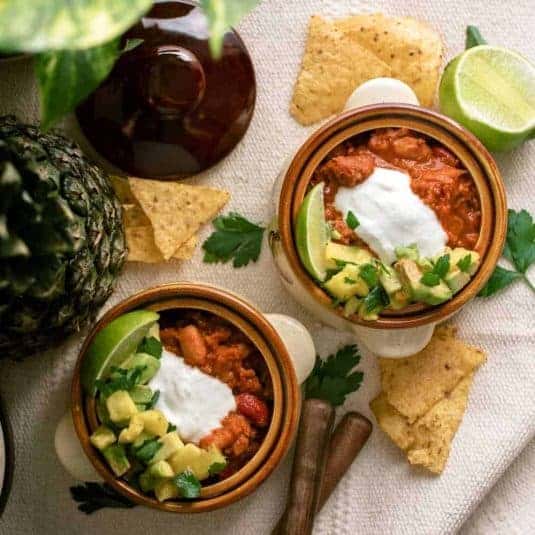An overhead shot of Pineapple Cinnamon Chili.