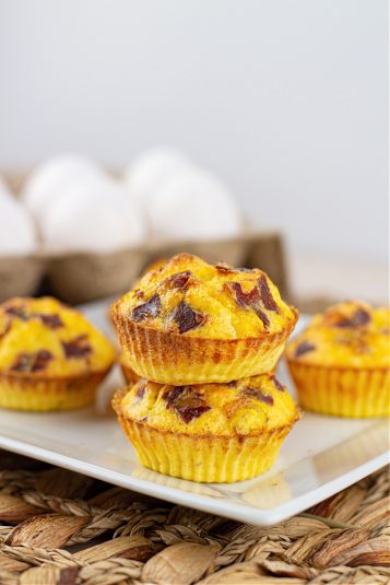 Copycat Starbucks Egg Bites on a white plate.