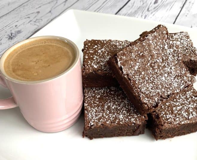 A display of One Bowl Espresso Brownies.
