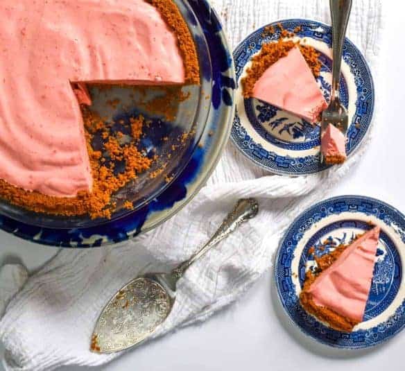 Slices of pink jello pie.
