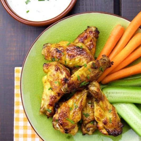 Overhead view of Baked Strawberry & Habanero Wings.