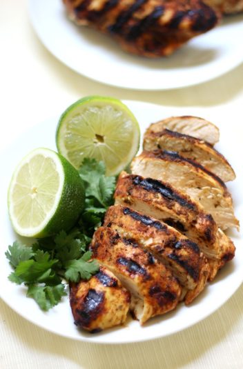 A serving of Grilled Chili Lime Chicken.