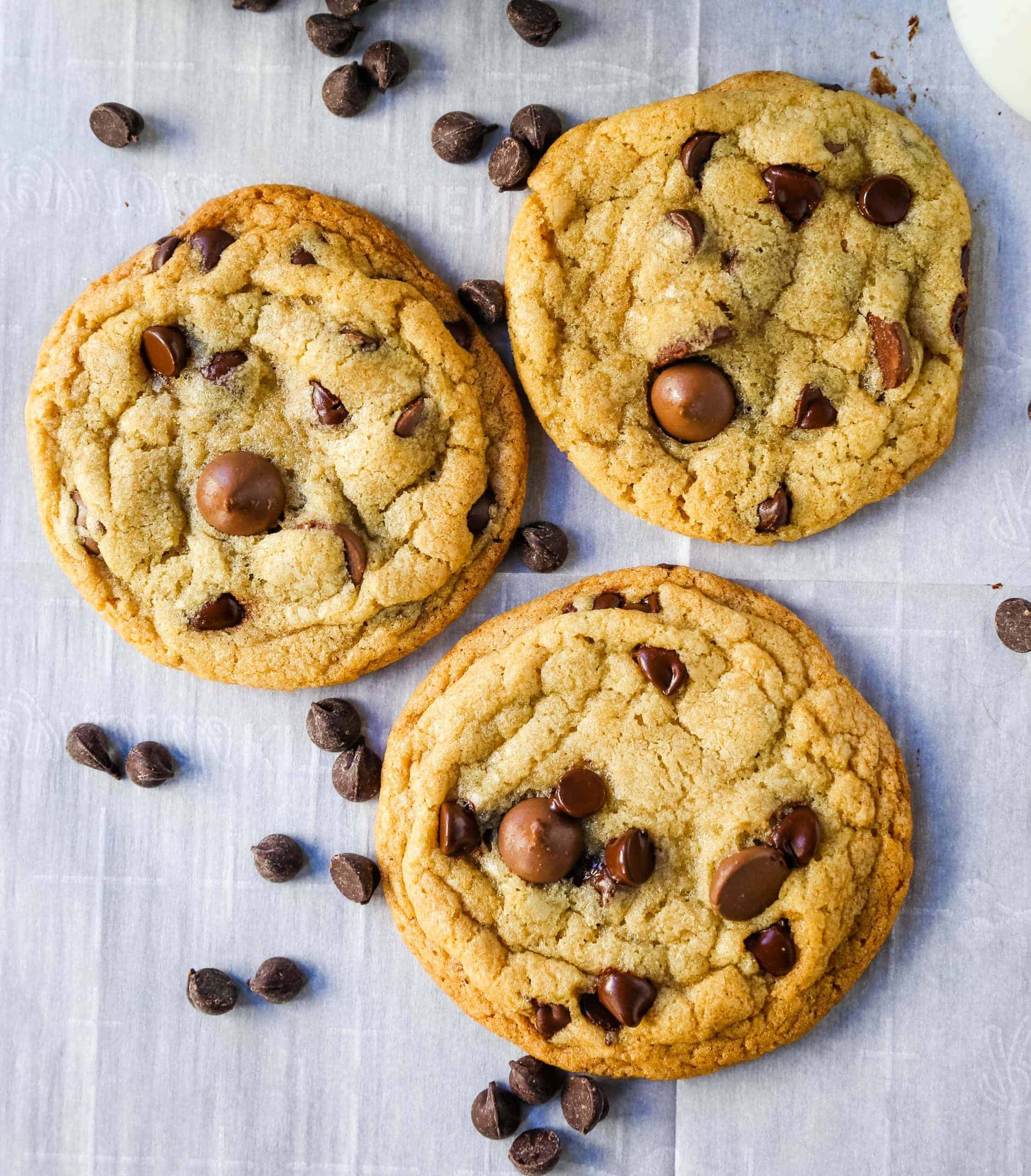 Top view of One Bowl Chocolate Chip Cookie.