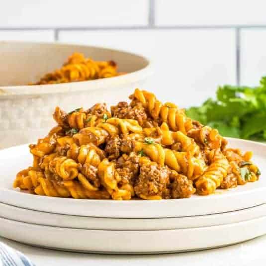 A display of Enchilada Pasta.