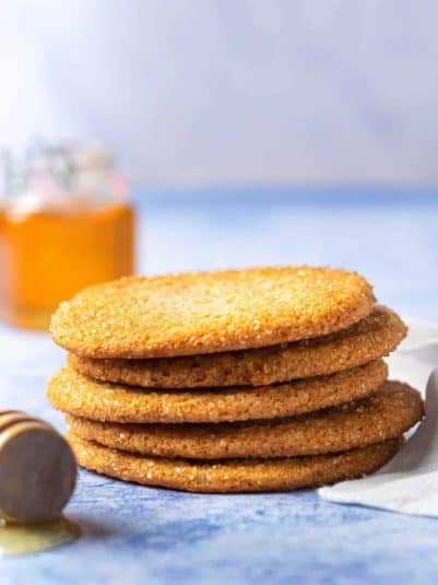 A stack of Honey Cookies.