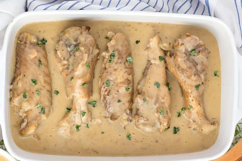 Crockpot Turkey Wings cooked with herbs and spices.