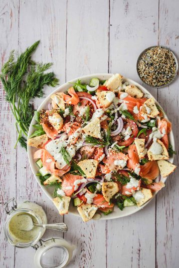 A plate with mashed potatoes and meat on it.