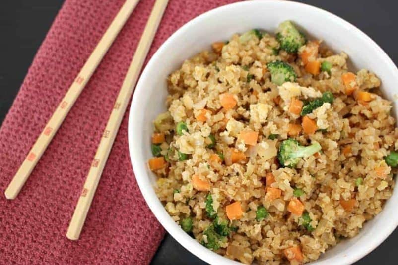 A serving of Cauliflower Fried Rice.