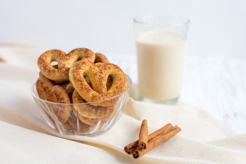 A display of Cinnamon Sugar Pretzels.