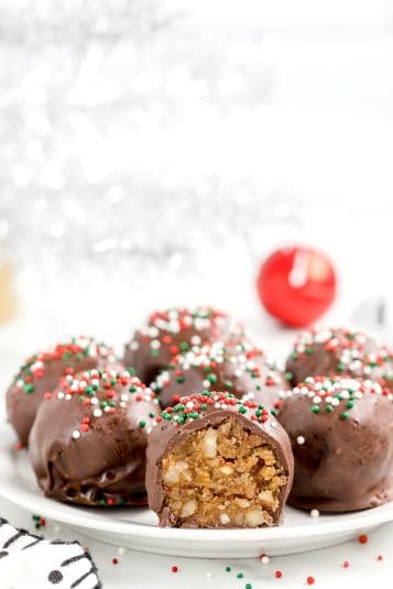 Close up shot of Pecan Pie Balls.