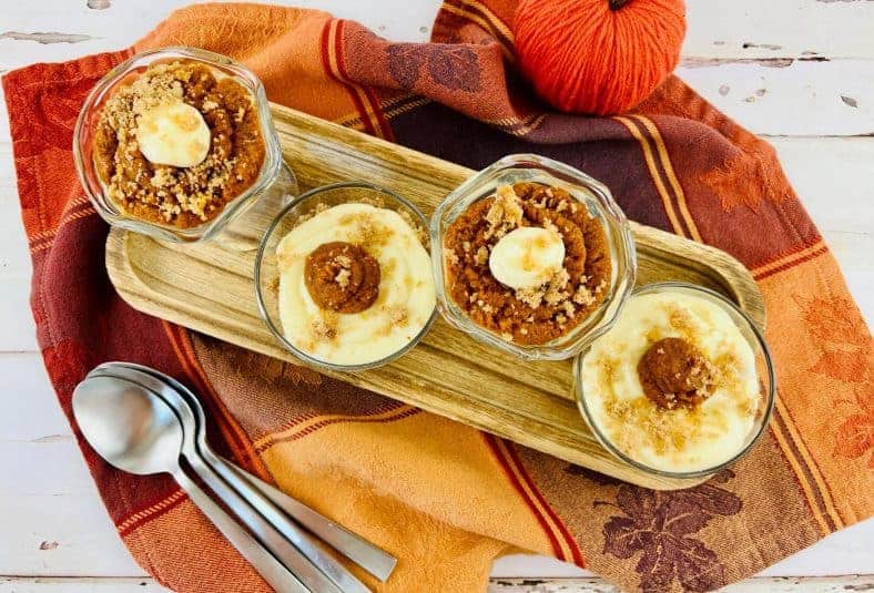 A line of pumpkin parfaits.