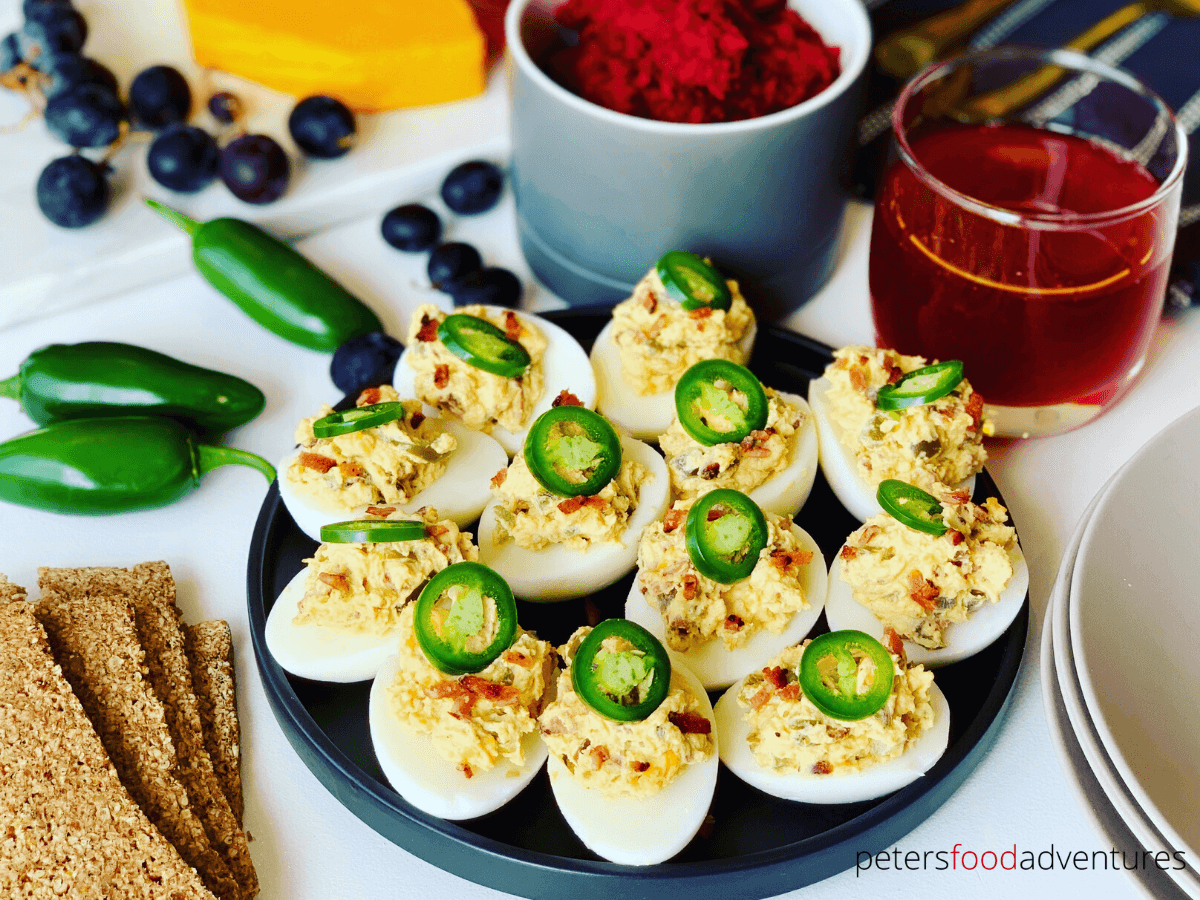 A display of Jalapeno Popper Deviled Eggs.