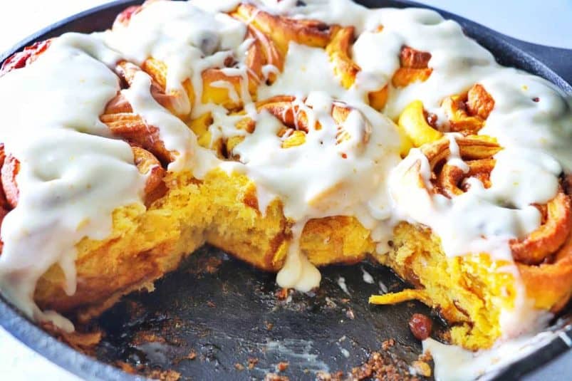 A display of Sweet Potato Cinnamon Rolls.