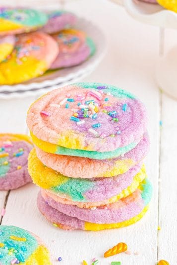 A stack of Unicorn Sugar Cookies.