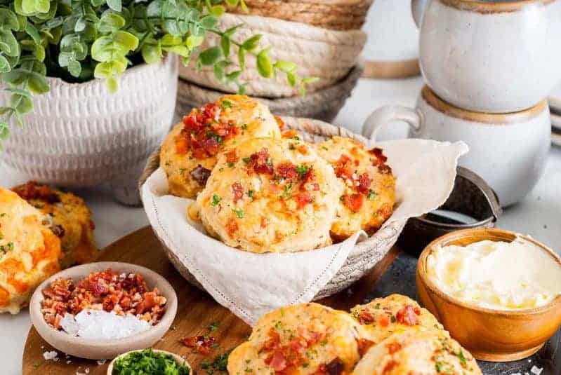 A display of Cheddar Bacon Scones.
