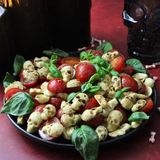 Skull caprese salad recipe dinners done quick featured image.
