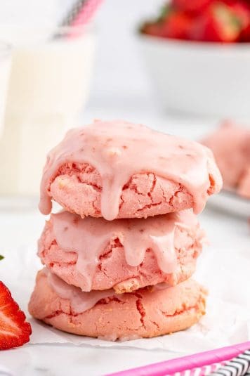 A stack of Strawberry Cookies.