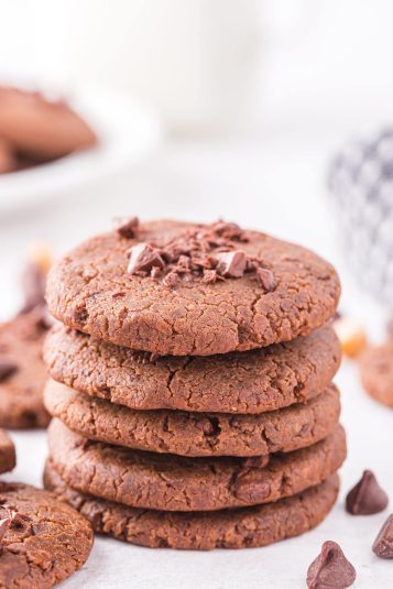 A stack of Chickpea Chocolate Chip Cookies.