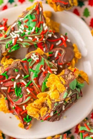 Candy made from corn flakes and chocolate for the Holidays.