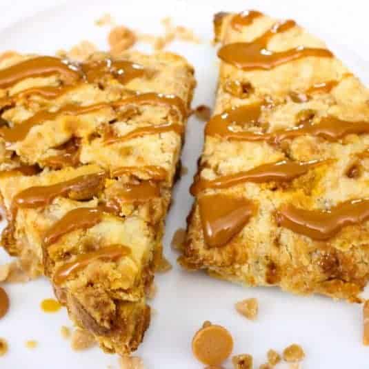Air fryer caramel toffee scones recipe dinners done quick featured image.