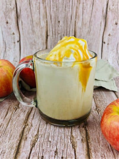 Close up shot of Caramel Apple Latte.