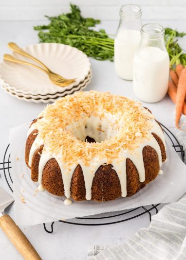 A display of a Carrot Bundt Cake.