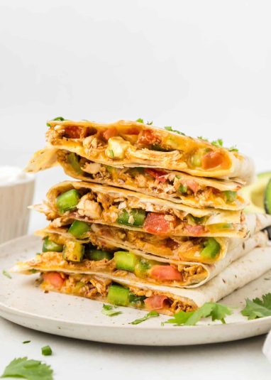 A stack of Chicken Quesadillas.
