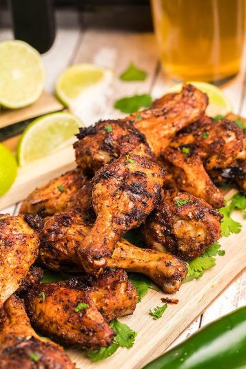 A close-up of Air Fryer Chipotle Chicken Wings.