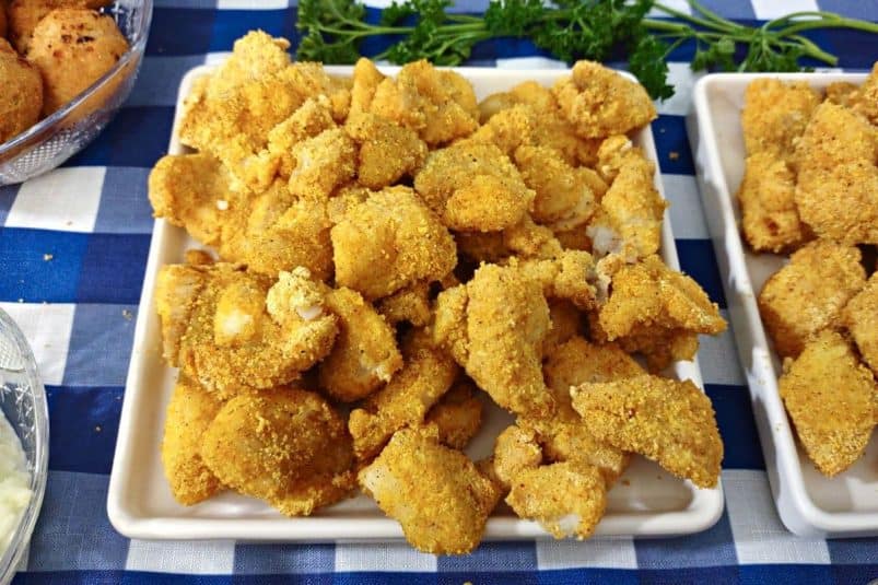 Homemade crispy air fryer catfish nuggets by dinners done quick.