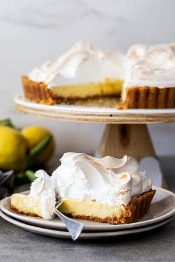 A display of Lemon Meringue Pie.