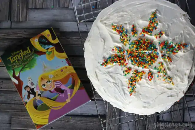 Dessert with sprinkles and a DVD.