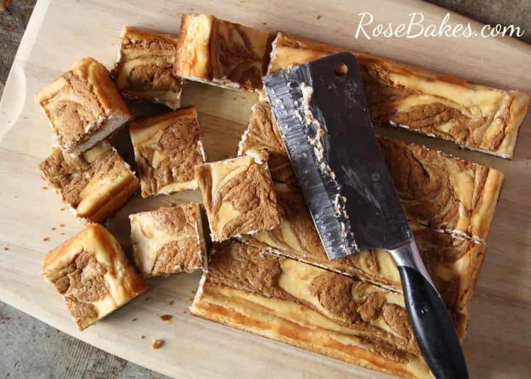 stack of 4 biscoff cheesecake bars.