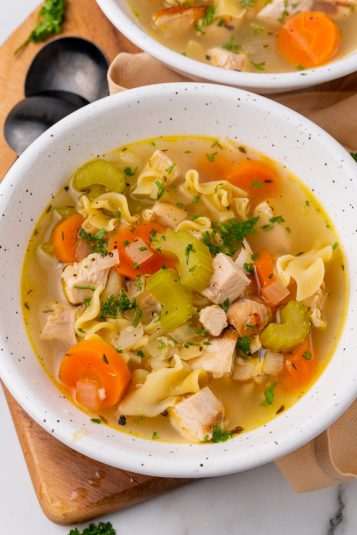 A bowl of Chicken Noodle Soup.