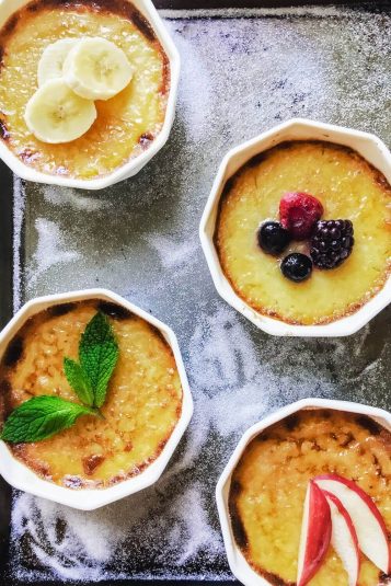 Overhead view of Creme Brulee.