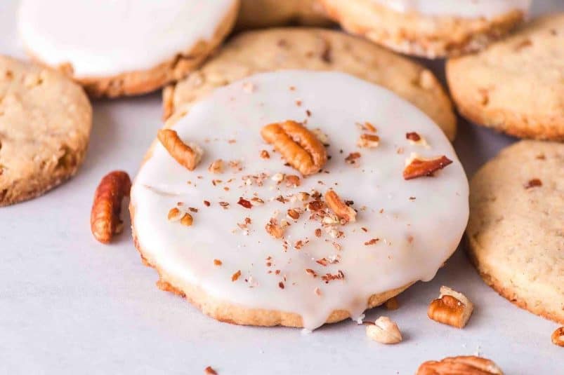 Delicious pecan sugar cookies made with brown sugar.