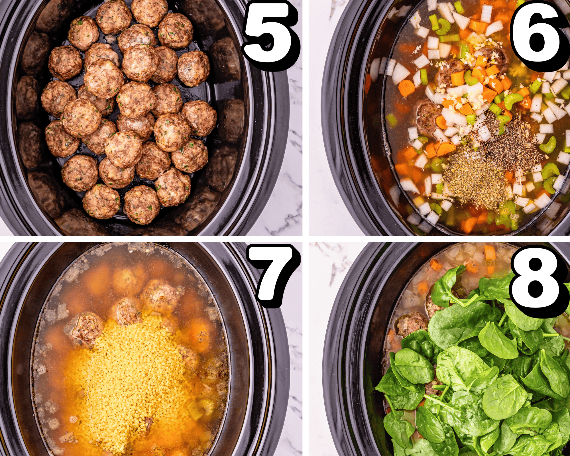 1. Ground meat meatballs for slow cooker recipes, ready to be cooked.